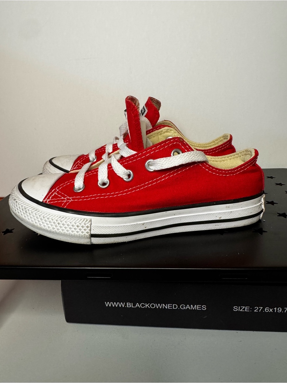 Converse Kids Red Low-Top Canvas Sneakers